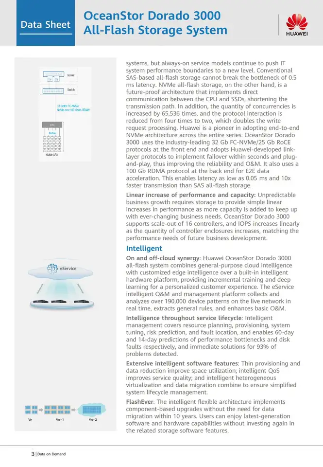 Serveur d'Intel Xeon des prix de serveur de mémoire interne de Hua Wei OceanStor Dorado 3000 V6 5300V6 d'achat