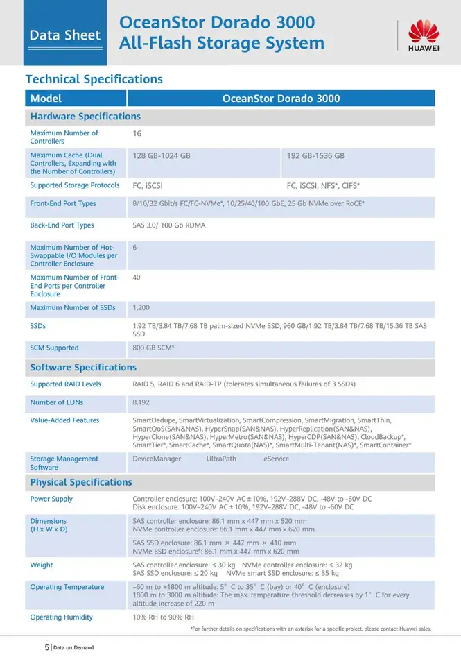 Serveur d'Intel Xeon des prix de serveur de mémoire interne de Hua Wei OceanStor Dorado 3000 V6 5300V6 d'achat