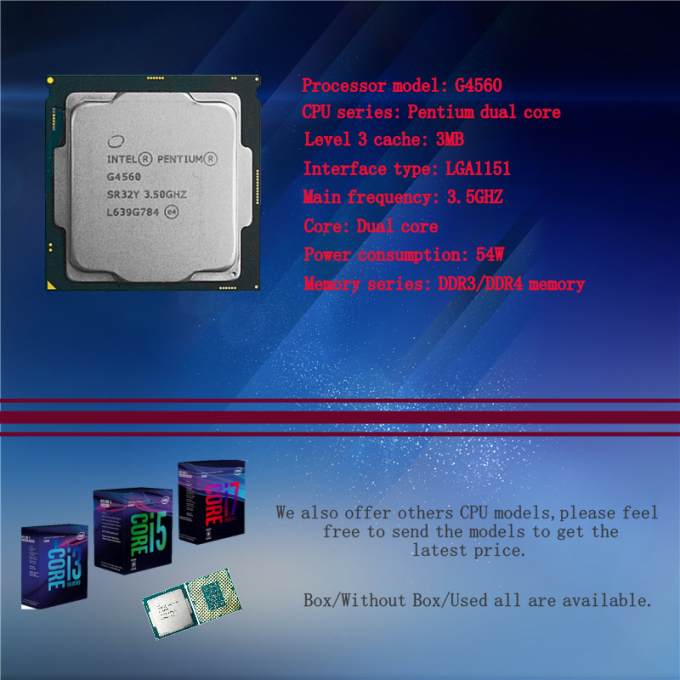 Unité centrale de traitement du Pentium G4560 3.5GHz de pièces d'ordinateur pour la carte mère 1151 de LGA